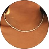 EFTOM Tennis Necklaces for Women Silver Choker Necklace Simulated Diamond Chain Necklace Prom Wedding Jewelry Gifts