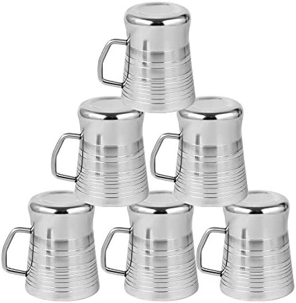 Saanvi Creations Stainless Steel Milano Coffee Mug Tool Touch Set of Six