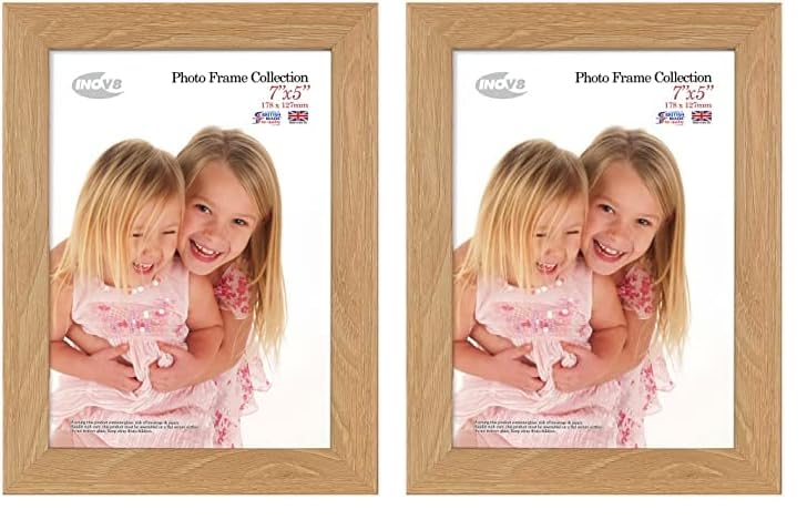 Inov8 Framing Photo Frame, Dense wood, Lime Oak, 7"x5" (17.78cm x 12.7cm) (Pack of 2)