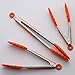 Kitchen Tongs for Cooking with Silicone Tips, Heat Resistant Tongs for Serving Food, 7-Inch, 9-Inch, 12-Inch Locking Silicone Tong, Set of 3 Salad Tong, Orange Kitchen Utensils