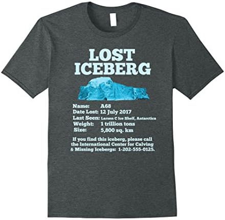 Mens Lost Iceberg Shirt | Funny, Science Geek Nerd Parody Tee Large Dark Heather