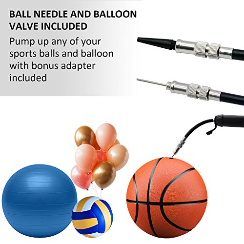 Haoguo Mini Bike Pump Fits Schrader and Presta Bike Pump Valve, High Pressure 160 Psi, Bicycle Tire Pump for BMX, Road and Mountain Bikes, Included Frame Mount, Ball Needle Valve