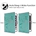 Mini 2 3 Case-LittleMax Smart Embossed PU Leather Flower Cards Holder Case Stand Cover with Auto Wake / Sleep for Apple iPad Mini 3 / 2 / 1 [Free Stylus Pen]-#1-Mint Butterfly