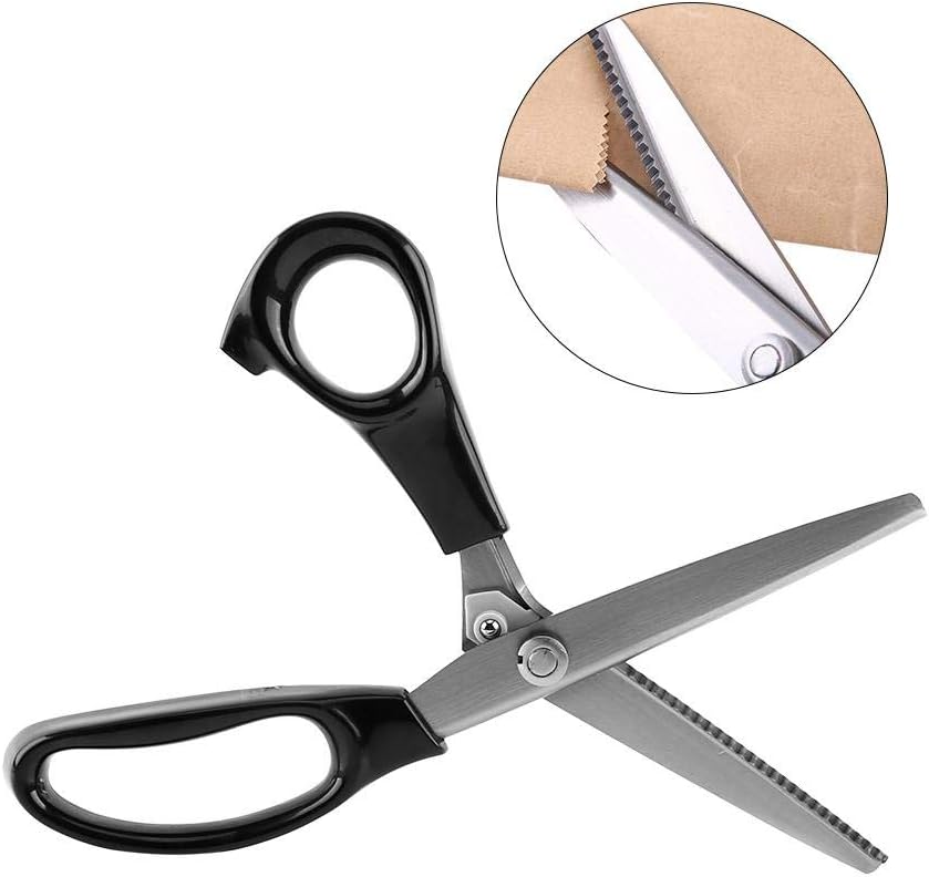 Pinking Shears, Triangular, Round, Tapered Edge, Stainless Steel Blades, for Dressmaking Fabrics, Liners, Leather, Crafts 3mm - Image 4