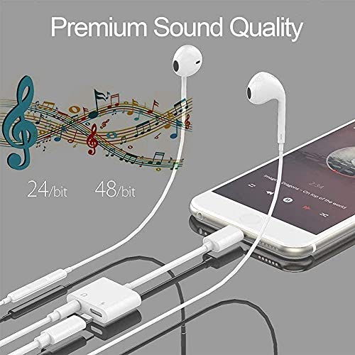 [Apple MFi Certified] Lightning to 3.5mm Headphone Adapter for iPhone 2 Pack,esbeecables 3 in 1