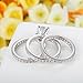 Bamoer Set of 3 18K White Gold Plated Wedding Finger Ring CZ Cubic Zirconia Jewelry (7)