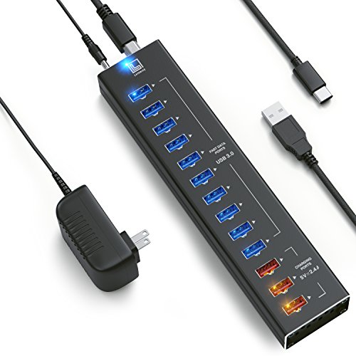 Buy Usb Hub Powered Multi Port USB Hub with 10 USB 3.0 Ports, 3
