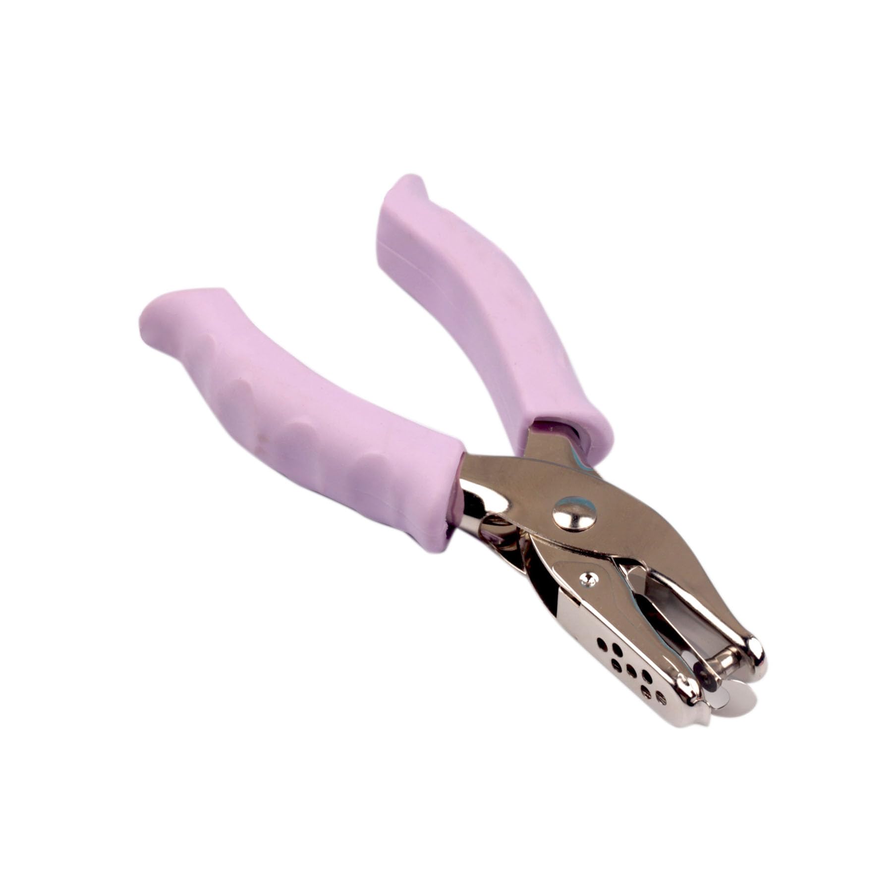 Photo 1 of 1/4 inch Single Hole Punch Metal Handheld Small Paper Punch with Soft Grip Handle for Circle Holes for DIY Craft Tag in Home, Office, Classroom (Purple)