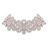 XY Fancy Women Fashion Jewelry Full Rhinestone Flower Choker Necklace Charming Clavicle Chain
