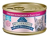 Blue Buffalo Wilderness Wild Delights High Protein Grain Free, Natural Adult Meaty Morsels Wet Cat Food, Chicken & Salmon 3-oz (pack of 24)