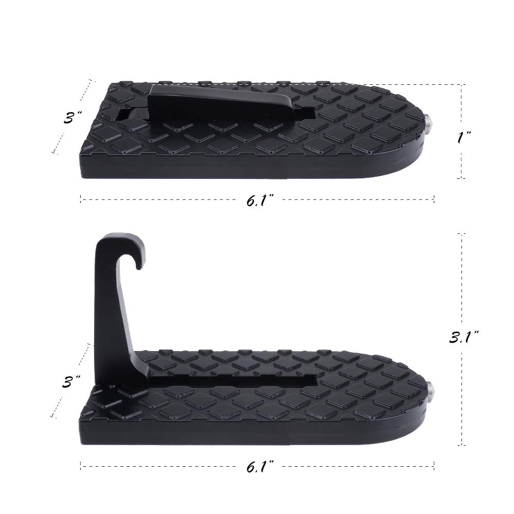 MUYI Car Doorstep Easy Access to Rooftop Rack Foldable Safety Hammer Design Latch Doorstep for SUV RV Truck