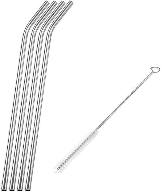 Amazon ステンレス製ストロー Cocostraw ストロー 4 本 洗浄ブラシセット プラスチックでもガラスでもない 安全で壊れない ステンレス製 化学物質を含まない 便利でおしゃれな洗えるストロー ストロー オンライン通販