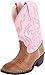 Girls Leather Cowboy Boots in Pink & Brown 2 M US Little Kid
