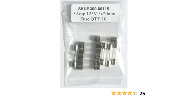 Amazon Com 5a 125v 5x20mm Fuse 5 Amp 125 Volts Fast Blow Lot Of 10 Automotive