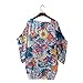 Sunward Flower Chiffon Shawl Kimono Cardigan Coats Jackets Cover up Blouse Tops (S, Multi-color)