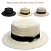 Ayliss Women Summer Short Brim Straw Fedora Hat With Bow-Tie Band, One Size, Beige
