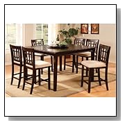 Counter Height Dining Sets Inland Empire Furniture Central Park III Dark Cherry Solid Wood 7 Piece Square Counter Height Dining Set with Lazy Susan