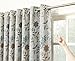 Sun Zero Kara Floral Print Energy Efficient Grommet Sliding Patio Door Curtain Panel, 100