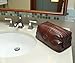 Bayfield Bags Overnight Toiletries Bag For Men Small Compact Minimalist Glossy Leather Shaving Kit For Men (10x5x5) (reddish brown) Travel Bags For Men