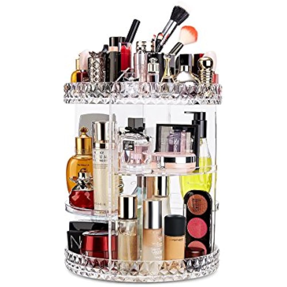 Makeup Cosmetic Display Cases Organizer 360Degree Rotating Adjustable Acrylic 798220645100 eBay