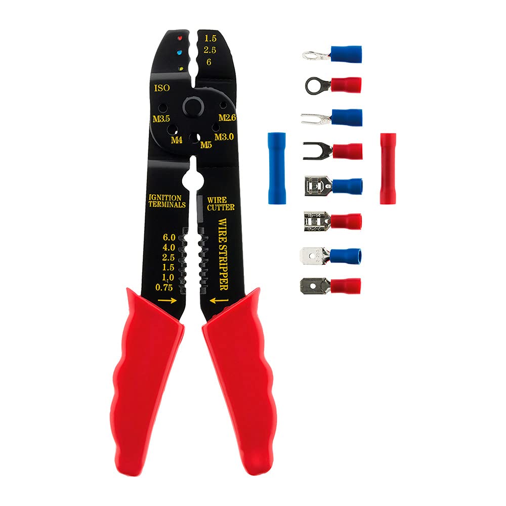 Pack 50 terminals Crimping Pliers Tester Screwdriver