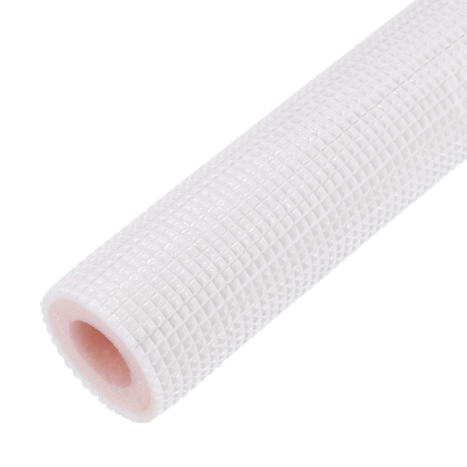 PATIKIL 19mm ID x 10mm T x 1.8m Pipe Insulation Tubing, Heat Preservation Anti Slip Insulated Foam Tube Grip for Air Conditioning Water Pipe, White, Pink