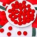 Sumind 100 Pieces Pom Poms Christmas Fluffy Pom Poms Balls for Decorations Arts Crafts DIY, Red (2 cm)
