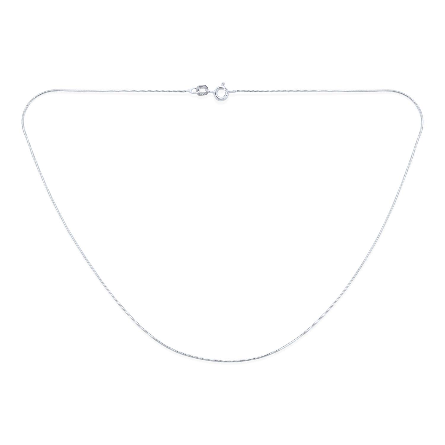 Bling Jewelry Flexible Strong 1MM .925 Sterling Silver Magic 8-Sided Snake Chain Necklace for Women and Men 20 Inch โ image 1