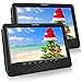 WONNIE 10.5'' Dual Portable DVD Player for Car Built-in 5 Hours Rechargeable Battery, USB&SD Card Readers, Great Gifts for Kids