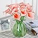 CTKcom Calla Lily Artificial Flower(20 Pack)- PVC Real Touch Flower Calla Lily Bridal Wedding Bouquet Head Lataex Real Touch Flower Bouquets Wedding Party Home Garden Restaurant Decoration(Coral Pink)