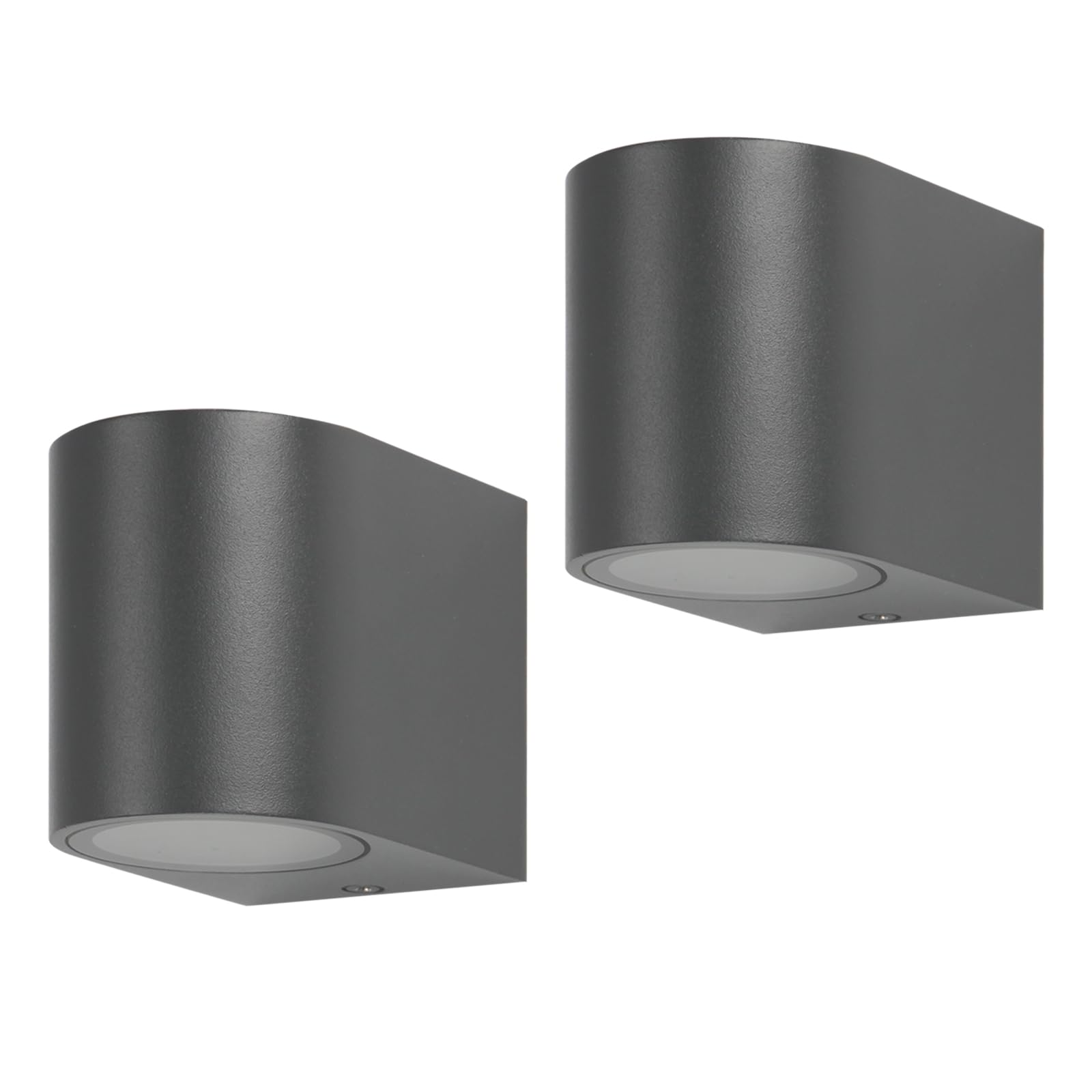 Kerry Outside Wall Lights, Outdoor Light Mains Powered, Modern Arc Anthracite Grey Aluminum Downlight, GU10 Socket IP44 Waterproof Exterior Garden Lighting, Downward Electric for Patio, Porch- 2 Pack