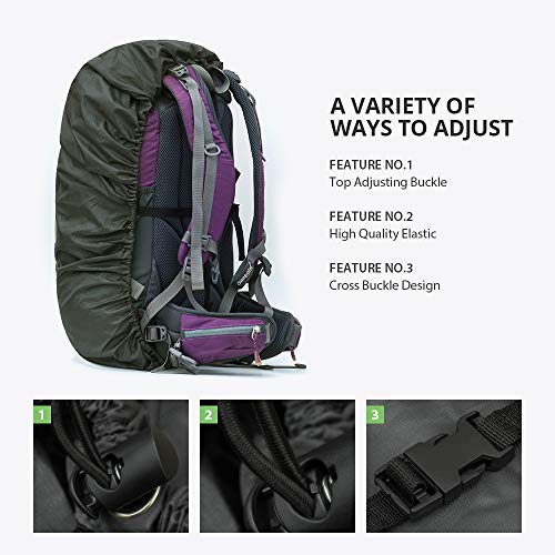 PORTHOLIC Waterproof Backpack Rain Cover 【10-25L】【Reflective Strip Design】 Non-Slip Cross Buckle Strap & Rainproof Storage Pouch,Perfect for Hiking, Camping, Traveling, Outdoor Activities - Thumbnail 5