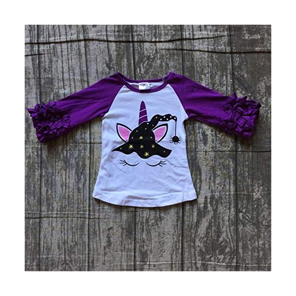 Christmas Cotton T-Shirts Top Outfits Blouse for Toddlers Kids Girls Printed Cute Unicorn,purple-90 - Image 3