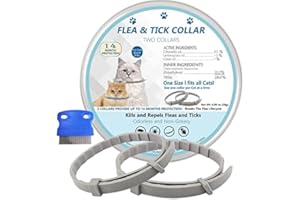 DAVAON Flea Collar for Cats, Cat Flea Collar Made with Plant Essential Oil, Vet-Recommended Flea and Tick Prevention for Cats, Long-Term Protection of Small Kittens, One Size Fits All