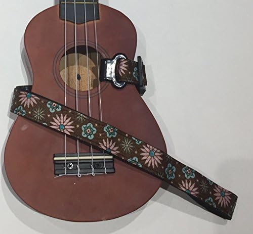 Master Strap Ukulele Strap - Brown & Pink Flowers