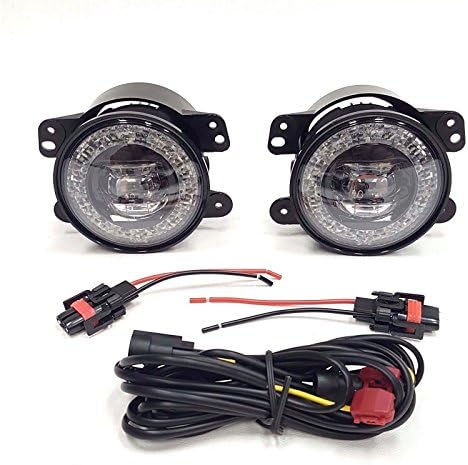 LEDIN LED DRL Fog Driving Light Set For 2011-2014 Dodge Charger 2011-2013 Jeep Grand Cherokee 2010-2017 Jeep Wrangler Journey