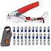 Coax Crimper Tool Kit Coaxial Compression Stripping Tool Cable Wire Stripper with 20 PCS F Male and 10 PCS Female to Female RG6 Connectors