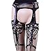 KLOUD City Sexy Punk Adjustable Waist Cincher Belt 4 Rings Elastic Stud Garter Belt Rave Cage Harness (Black)