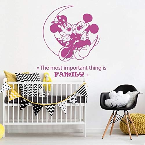 Sticker Mural Vinyle Autocollant Lune Avec Film De Dessin Anime