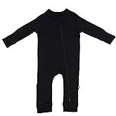 KYTE BABY Soft Bamboo Rayon Rompers, Zipper Closure, 0-24 Months (3-6 Months, Midnight)