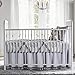 Crib Skirt Grey Dust Ruffle Baby Bed Skirt with Tassel Trim Nursery Crib Bedding Skirt for Baby Boys and Girls,15