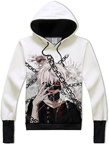 Anime Tokyo Ghoul Cosplay Kaneki Ken Hoodie Sweatshirt for Men Women Teens