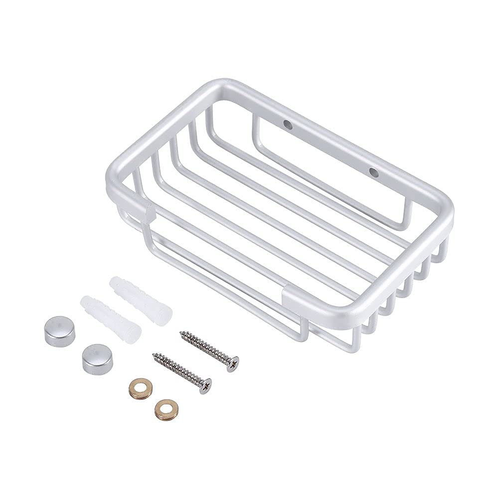 Yosoo Soap Holder Soap Tray for Wall Mounted Soap Tray for Bathroom Showers -128 x 88 x 30 mm