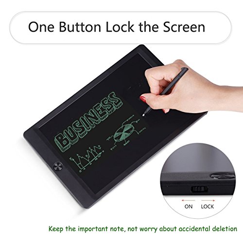Entomy LCD Writing Tablet, 10 Inch Digital LCD Writing Drawing Tablet Pad Handwriting Drawing Sketching Graffiti Scribble Doodle Board, Great Gift for Kids and Adults. (black) - Thumbnail 2