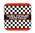 Racing Party Theme Tableware Kid's Race Birthday Party Supplies Set for 16 Plates, Napkins, Cups
