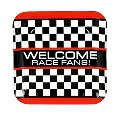 Racing Party Theme Tableware Kid's Race Birthday Party Supplies Set for 16 Plates, Napkins, Cups