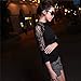 Froomer Women Turtle Neck Lace Long Sleeve Knitted Sweater For Club Party (Asian XXL/US 10-12, Black)
