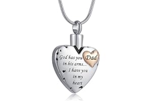 RIMZVIUX Heart Urn Necklace for Ashes Women Men Cremation Jewelry for Ashes Cremation Necklace In Memory of Loved One Grandpa Grandma Dad Mom Uncle Aunt Brother Sister Daughter Son