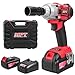 MPT Impact Torque Wrench Cordless, 21V 1/2-inch Brushless Impact Driver with 3.0Ah Li-ion Battery Fast Charger, 250 Ft-lbs(350N.m) Impact Gun/Drill for Car Tires