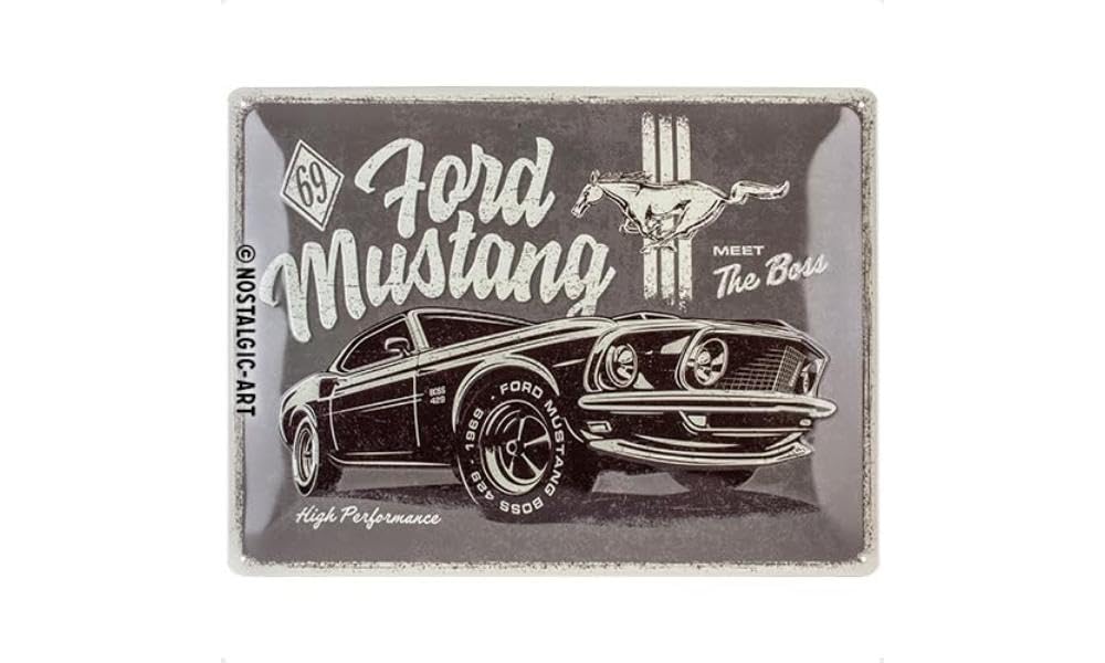 Nostalgic-Art 23311 Retro Tin Sign Ford Mustang - The Boss - Gift Idea for Car Accessories Fans Metal Vintage Design for Decoration 30 x 40 cm